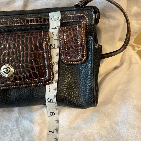 Brighton VTG Crossbody Organizer Bag Black Brown - Picture 6 of 8